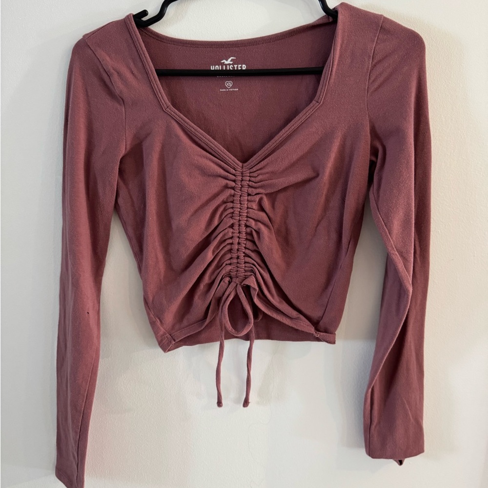 Hollister Dusty Rose Ruched Blouse